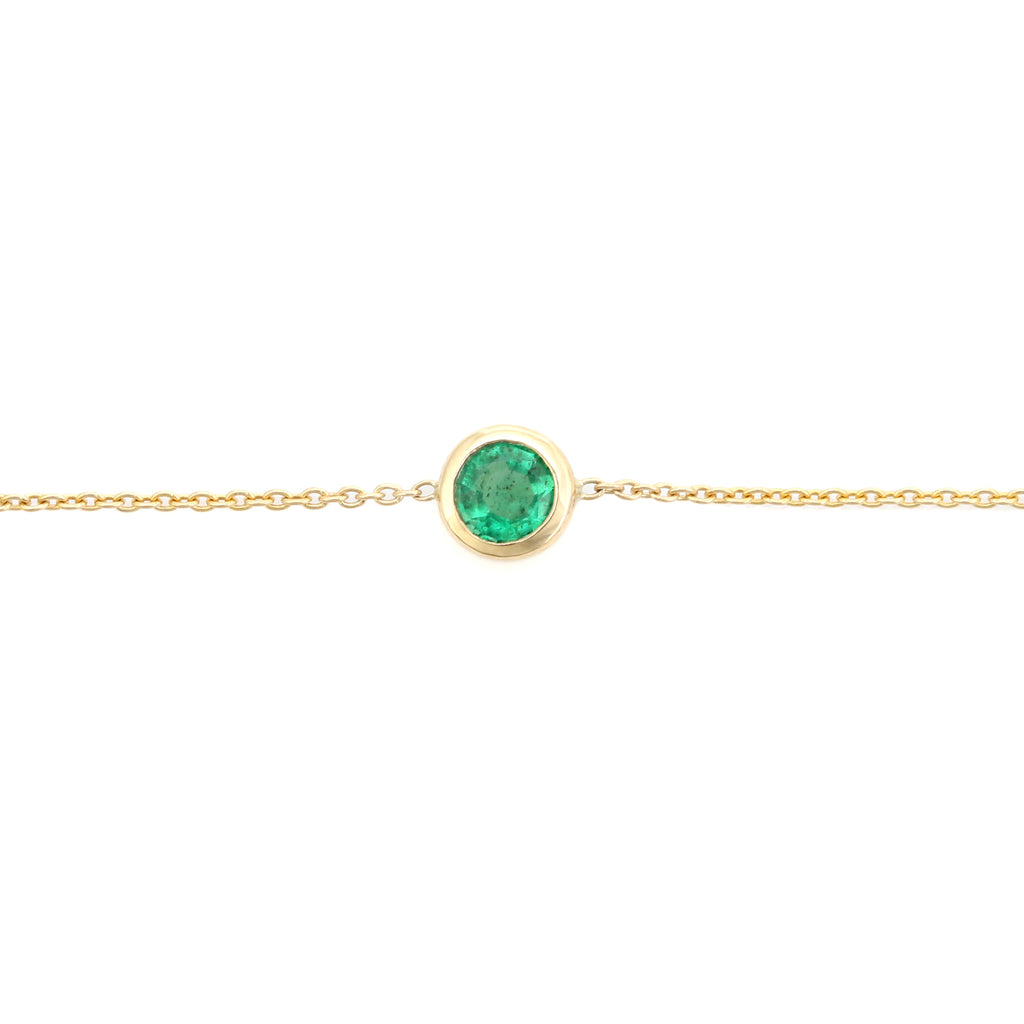 14K Rich Green Emerald Chain Bracelet For Women Image