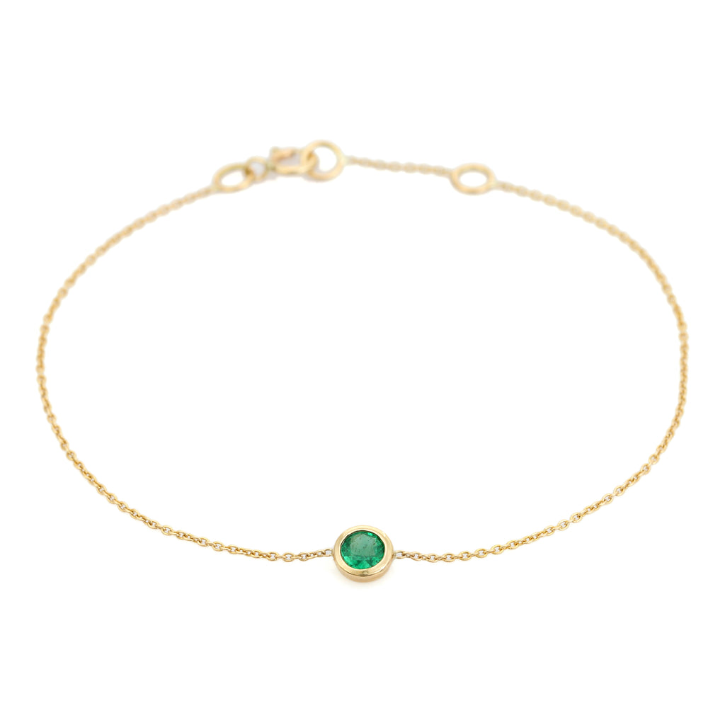 14K Rich Green Emerald Chain Bracelet For Women Image