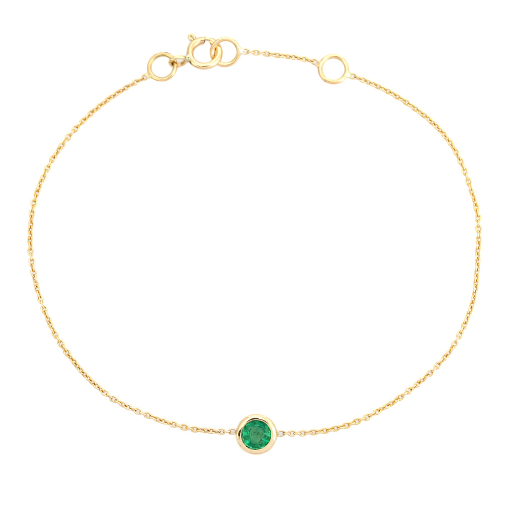 14K Rich Green Emerald Chain Bracelet For Women Image