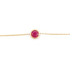 Minimal 14K Solitaire Ruby Chain Bracelet For Girlfriend Thumbnail