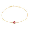 Minimal 14K Solitaire Ruby Chain Bracelet For Girlfriend Thumbnail