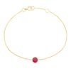 Minimal 14K Solitaire Ruby Chain Bracelet For Girlfriend Thumbnail