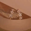 18K Solid Rose Gold Floral Diamond Earrings Thumbnail