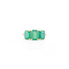 18K Gold Trillion Emerald Diamond Wedding Ring Thumbnail