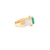 18K Gold Rare Emerald Diamond Solitaire Ring Thumbnail