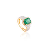 18K Gold Rare Emerald Diamond Solitaire Ring Thumbnail