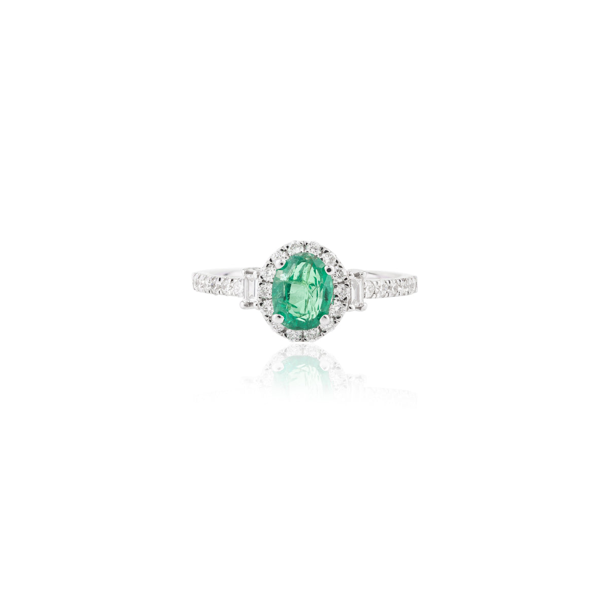 18K Gold Emerald Diamond Statement Ring