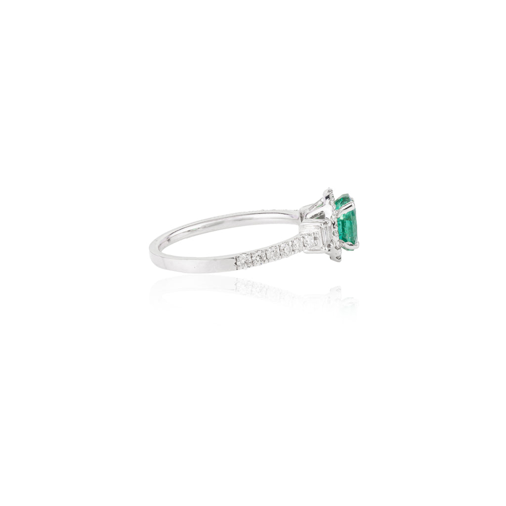 18K Gold Emerald Diamond Statement Ring Image