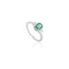 18K Gold Emerald Diamond Statement Ring Thumbnail