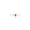 14K Gold Garnet Diamond Dainty Toi Et Moi Ring Thumbnail