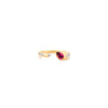 14K Solid Yellow Gold Modernist Pear Cut Ruby Open Ring Thumbnail