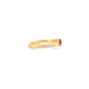 14K Solid Yellow Gold Modernist Pear Cut Ruby Open Ring Thumbnail