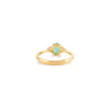 14K Solid Yellow Gold Emerald Diamond Statement Ring Thumbnail