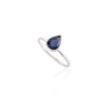 14K Gold Pear Cut Blue Sapphire Ring Thumbnail