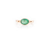 14K Solid Gold Emerald East West Statement Ring Thumbnail