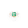14K Gold Emerald Diamond Wedding Ring Thumbnail