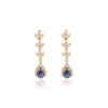 14K Gold Blue Sapphire Diamond Dangle Earrings Thumbnail