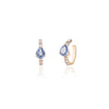 18K Blue Sapphire Diamond Helix Cuff Earrings Thumbnail