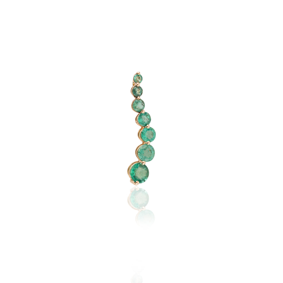 14K Gold Unique Emerald Long Pendant