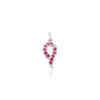 14K Solid White Gold Gypsy Set Ruby Gemstone Pendant Thumbnail