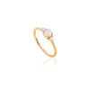 18K Gold Opal Diamond Dainty Ring Thumbnail