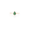 18k Yellow Gold Dainty Pear Cut Emerald Ring Thumbnail