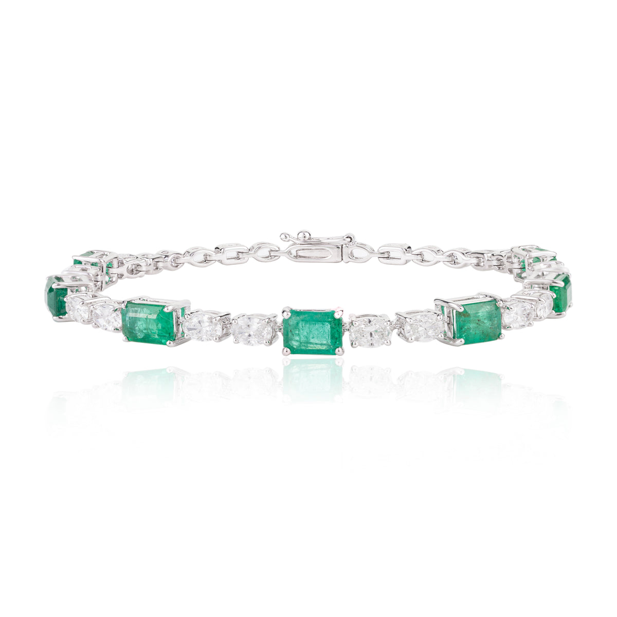 18K Gold Emerald Diamond Designer Bracelet