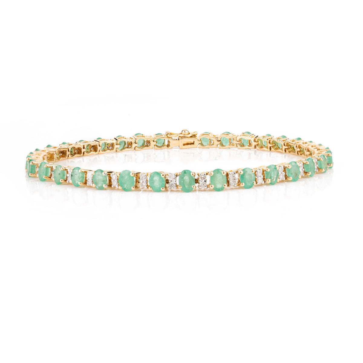 Emerald and Diamond Designer Tennis Bracelet