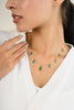 18K Solid Yellow Gold Emerald Teardrop Chain Necklace Thumbnail