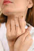18K Gold Opal Diamond Dainty Ring Thumbnail