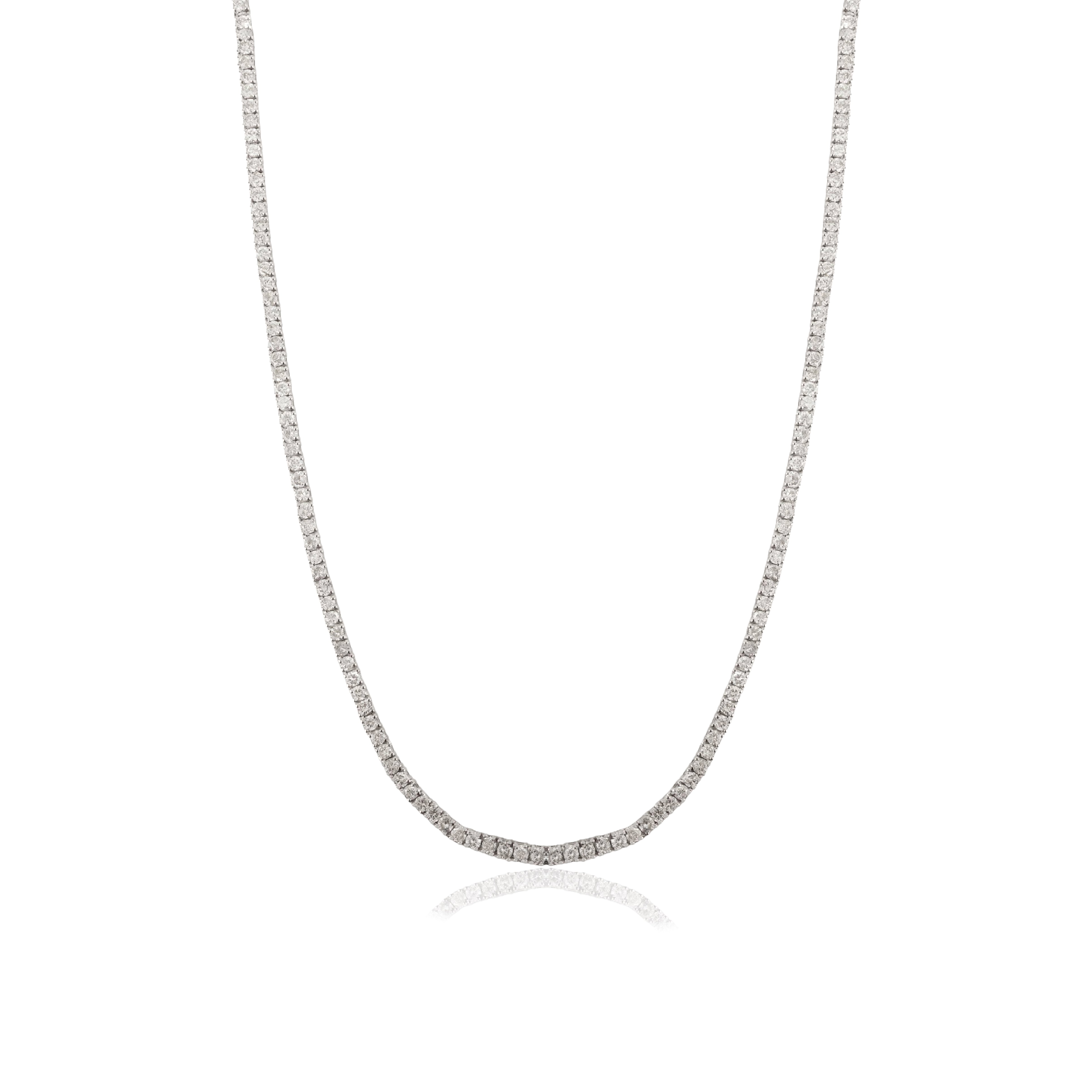 Vintage Style 6.72 Ct  Natural Diamond Wedding Necklace in 14K Gold