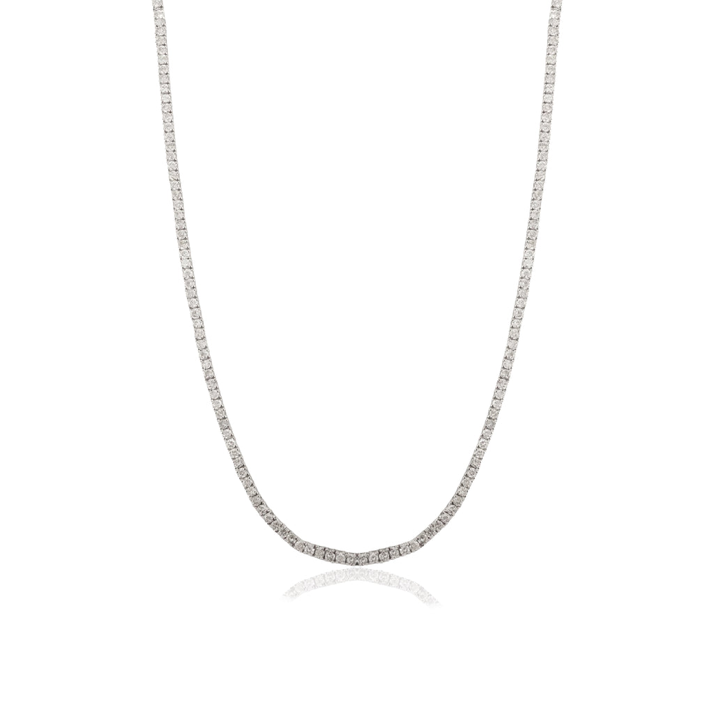 Vintage Style 6.72 Ct  Natural Diamond Wedding Necklace in 14K Gold Image