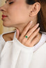 Magnificent Emerald & Diamond Bypass Ring in 18k Solid Yellow Gold Thumbnail