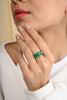 18K Gold Trillion Emerald Diamond Wedding Ring Thumbnail