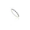 18K Gold Blue Sapphire Diamond Half Eternity Band Thumbnail