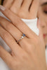 18K Gold Blue Sapphire & Diamond Open Ring Thumbnail