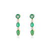 18K Yellow Gold Carved Emerald Diamond Earrings Thumbnail