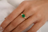 14k Emerald & Diamond Three-Stone Engagement Ring Thumbnail