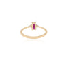 14K Gold Baguette Ruby and Diamond Wedding Ring Thumbnail