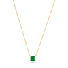 14K Gold Square Cut  1.51 ct Emerald Chain Necklace Thumbnail