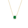 14K Gold Square Cut  1.51 ct Emerald Chain Necklace Thumbnail