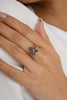 18K Gold Blue Sapphire Handmade Floral Ring Thumbnail