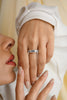 18k Gold Blue Sapphire Diamond Band Ring Thumbnail