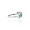 18K Gold Emerald Diamond Three Stone Ring Thumbnail