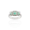 18K Gold Emerald Diamond Three Stone Ring Thumbnail