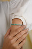 18K Gold Emerald Halo Diamond Tennis Bracelet Thumbnail