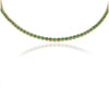 18K Gold Round Cut Emerald Tennis Necklace Thumbnail