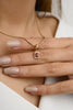 14K Gold Ruby Halo Diamond Pendant Thumbnail
