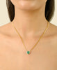 Mid Century 1.29ct Emerald Heart Necklace With Diamonds in 14k Gold Thumbnail