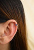 18K Blue Sapphire Diamond Helix Cuff Earrings Thumbnail